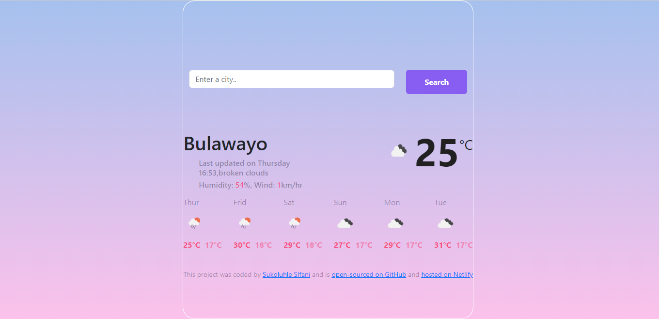 Weather app preview